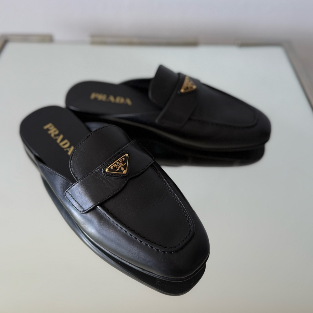 New Prada Leather Mules $1,120 37 - Picture 6 of 13